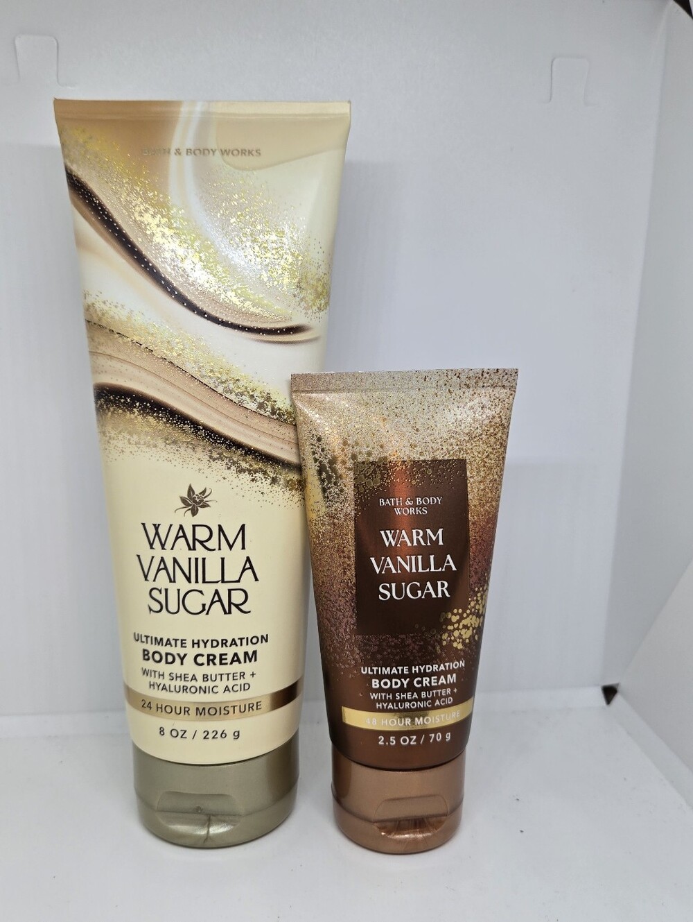 Bath & Body Works Warm Vanilla Sugar Body Creams - Cream / Brown / Gold